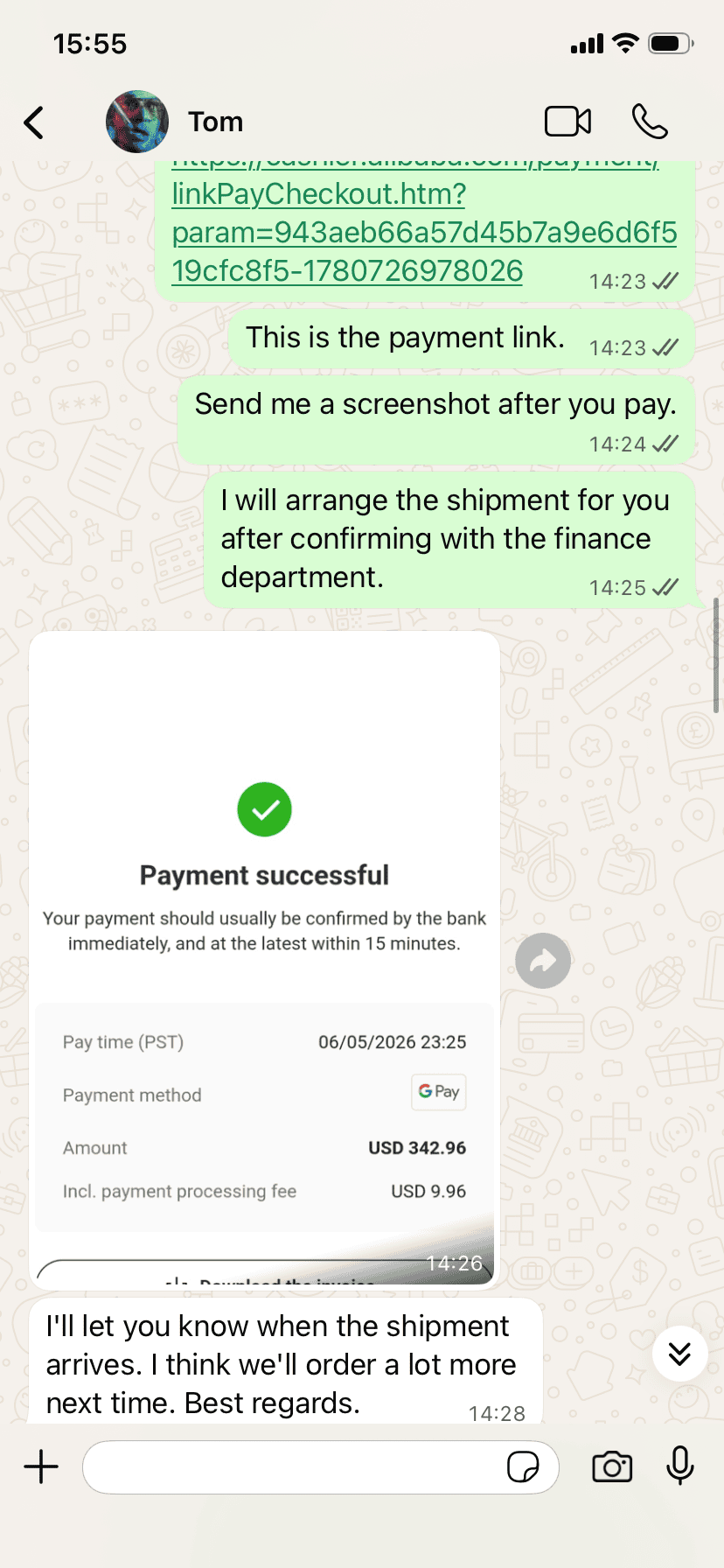 Customer review screenshot
