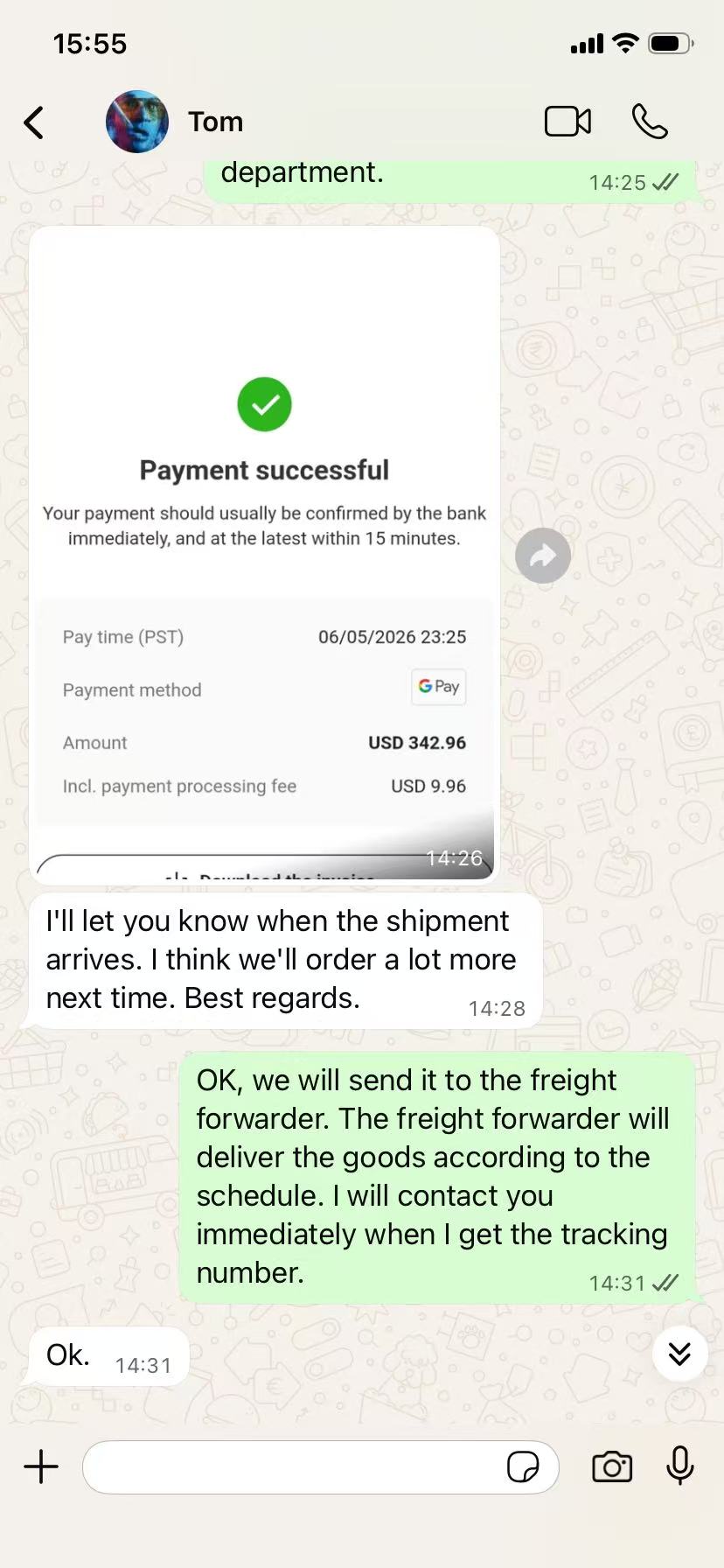 Customer review screenshot