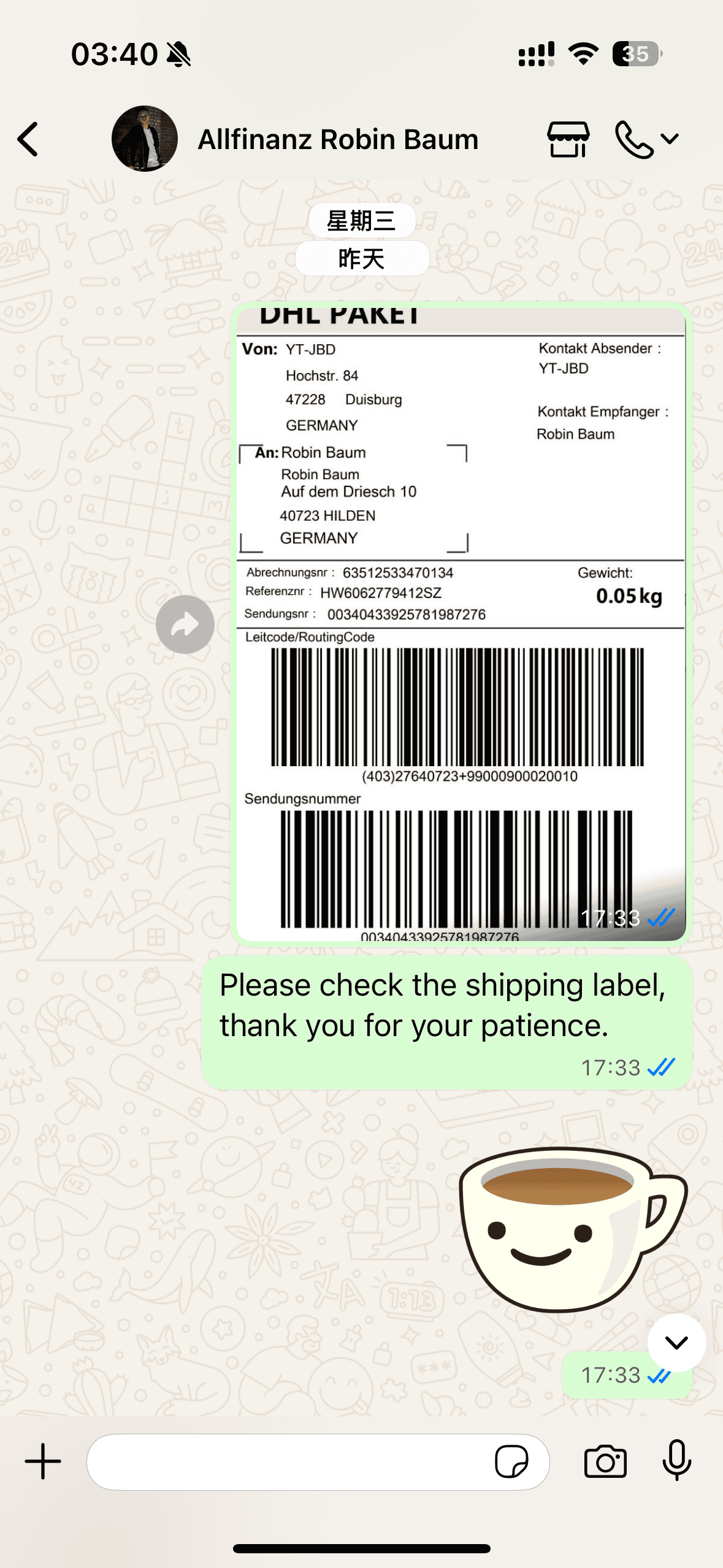 Customer review screenshot
