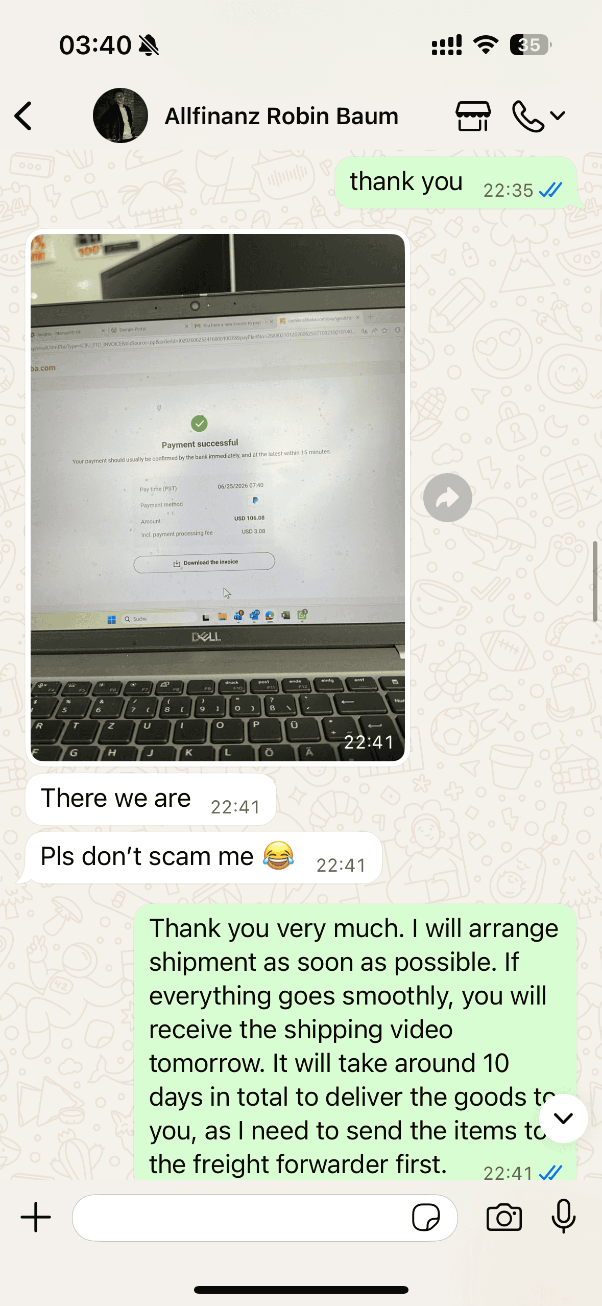 Customer review screenshot